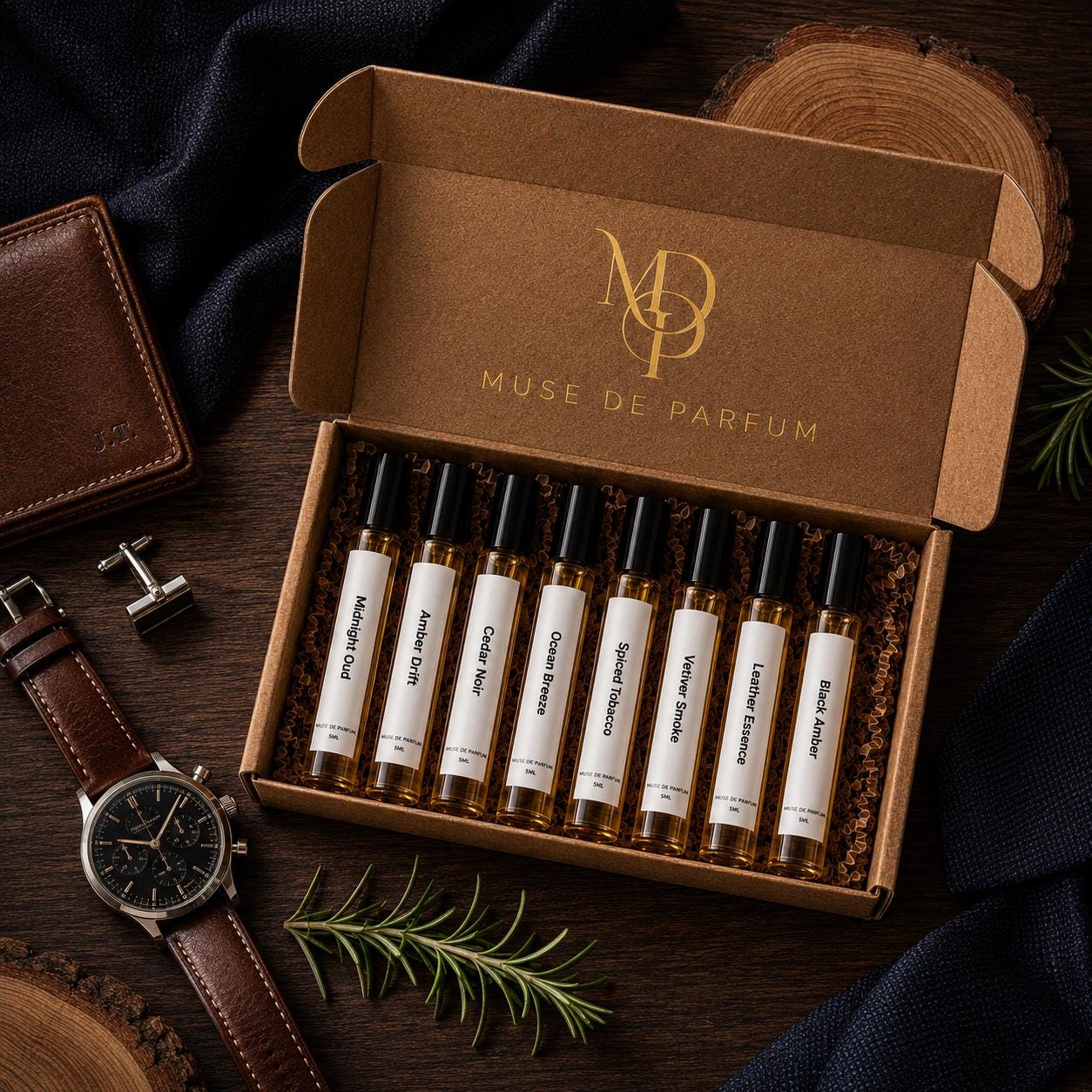 Men’s Fragrance Discovery Set — Choose Any 8 × 5 ml | Groomsmen Gift