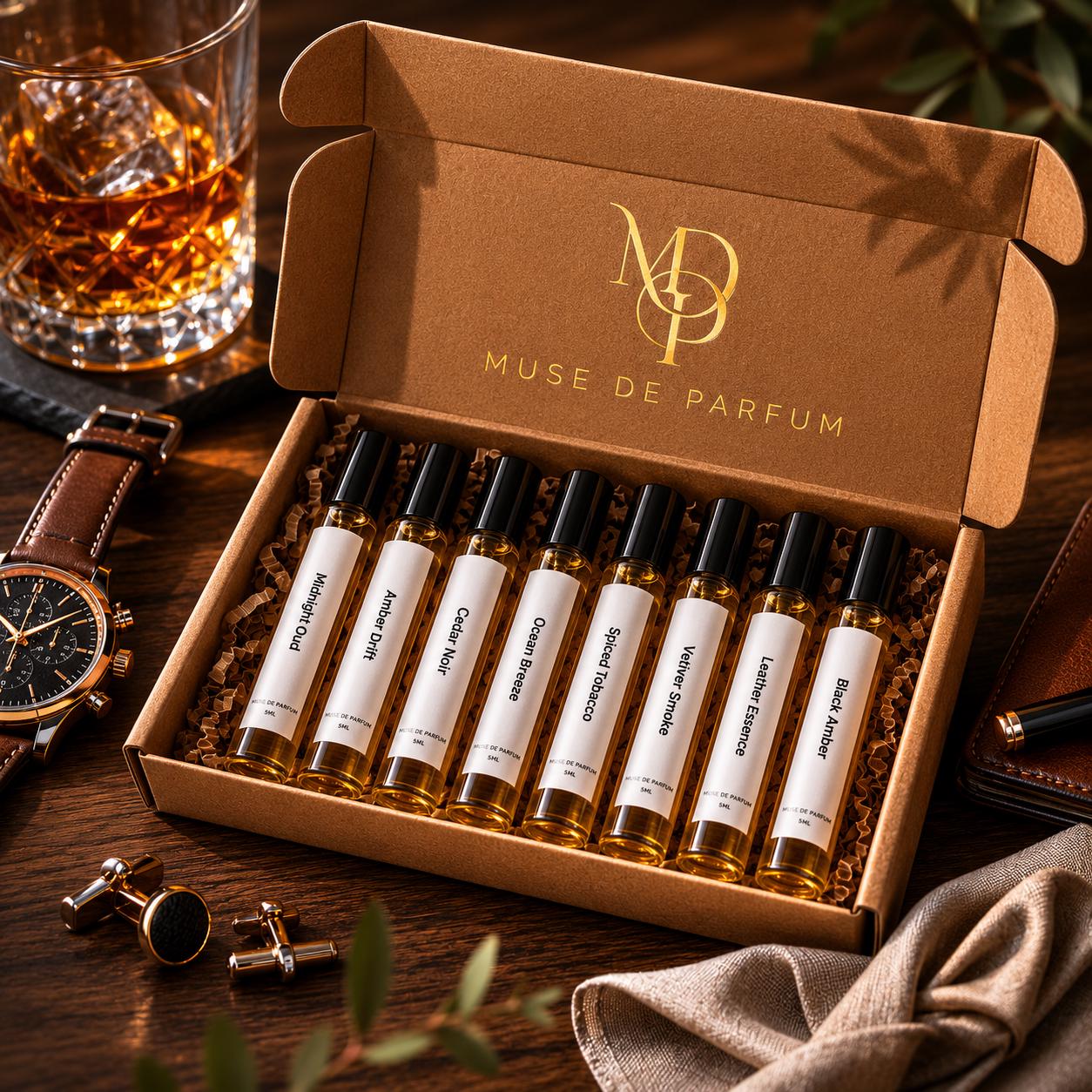 Men’s Fragrance Discovery Set — Choose Any 8 × 5 ml | Groomsmen Gift