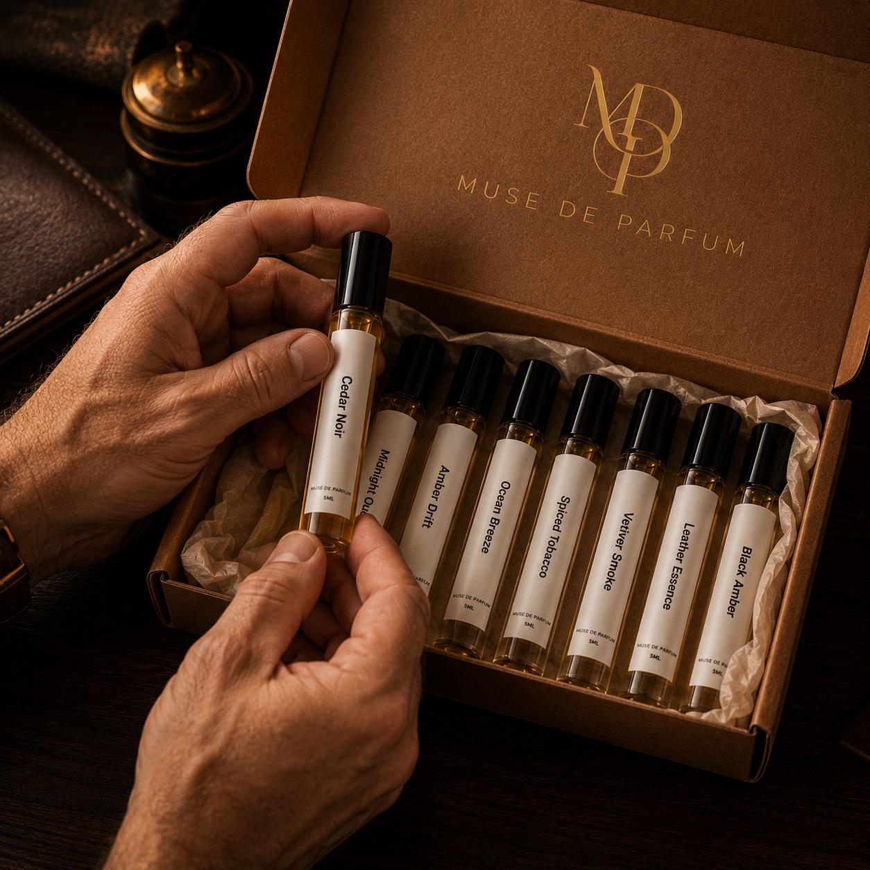 Men’s Fragrance Discovery Set — Choose Any 8 × 5 ml | Groomsmen Gift