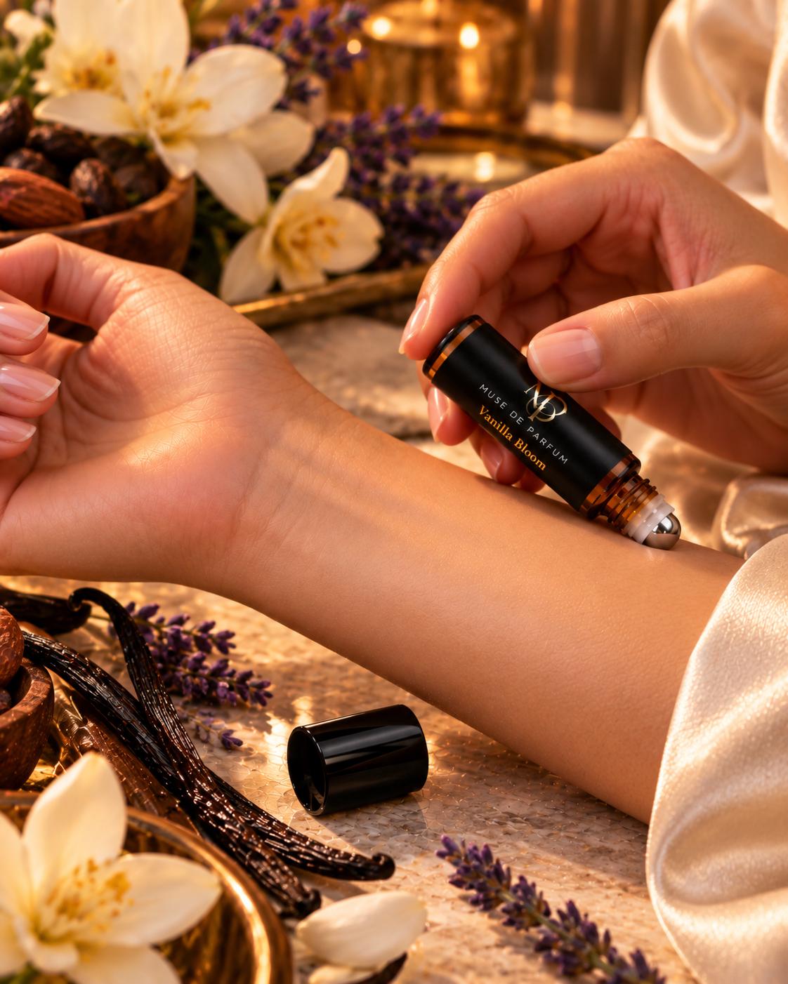 Vanilla Bloom roll-on on wrist
