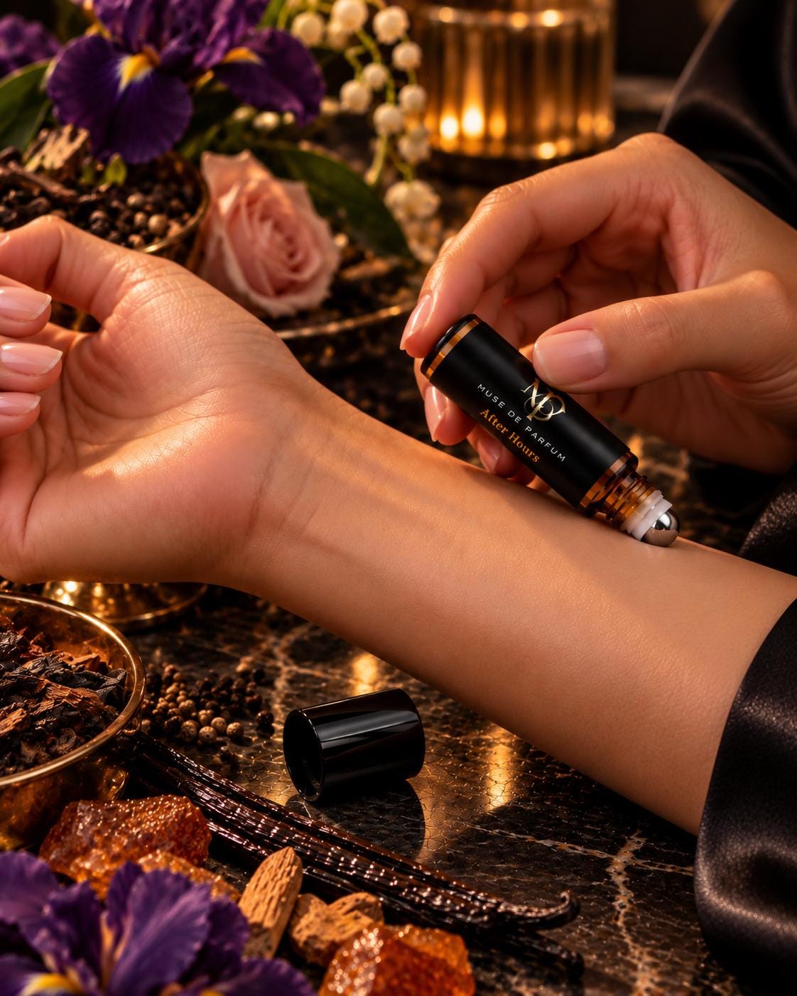 After Hours roll-on on wrist
