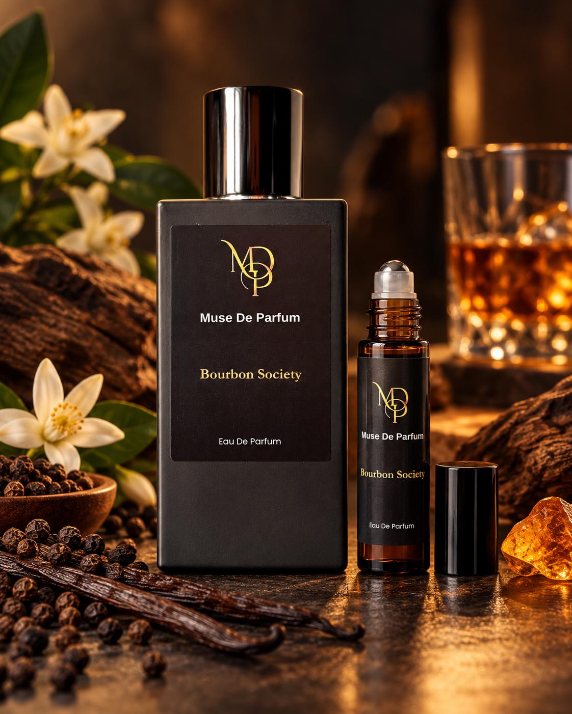 Bourbon Society cologne and roll-on