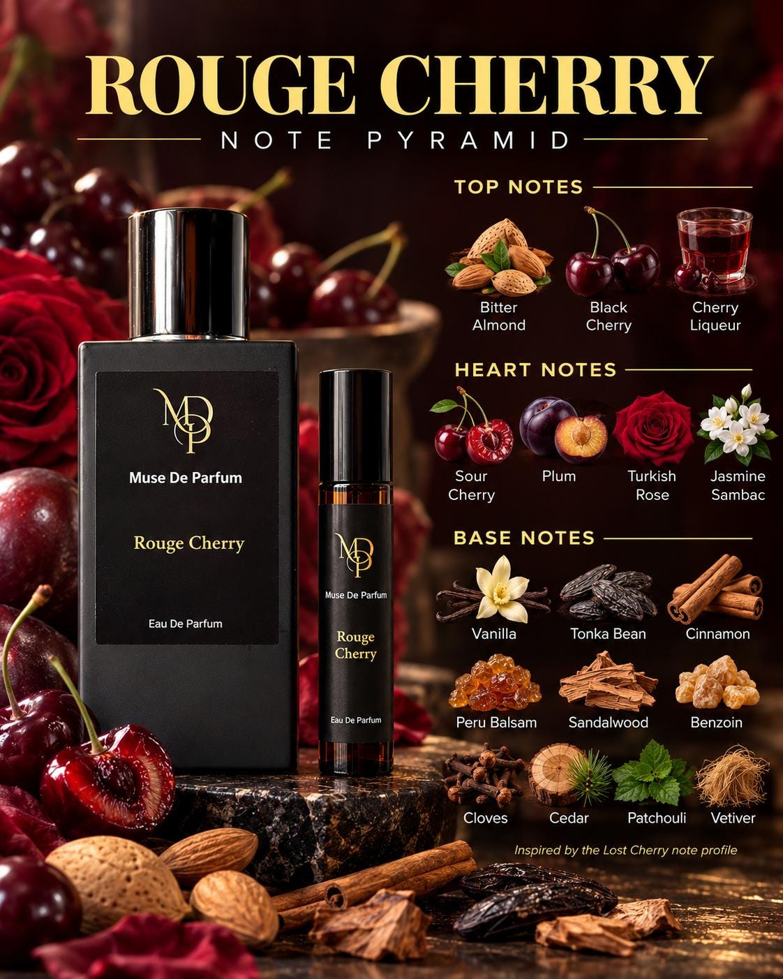Rouge Cherry note pyramid