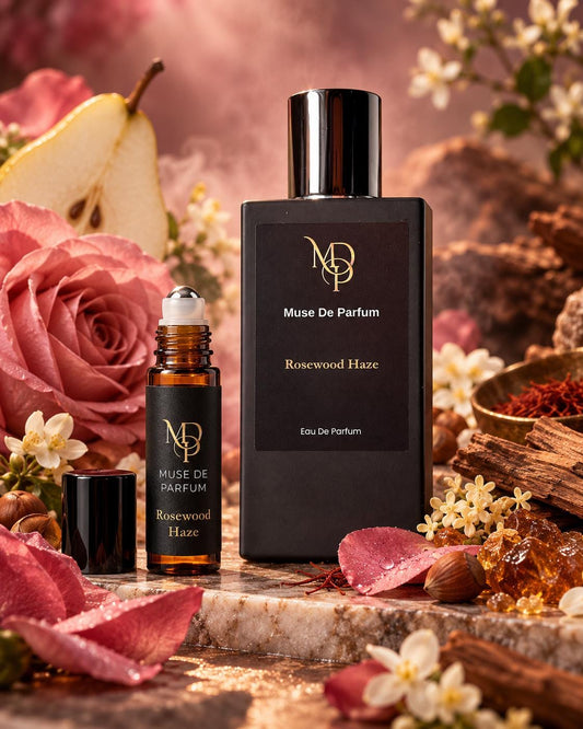 Rosewood Haze perfume and roll-on